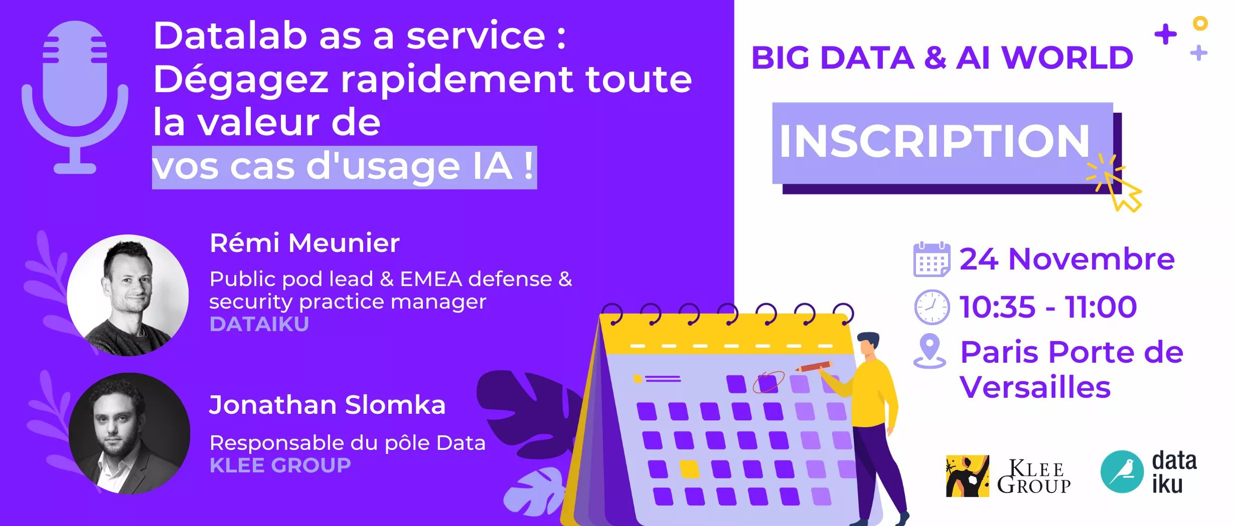 Conférence big data & ai world klee group dataiku inscription